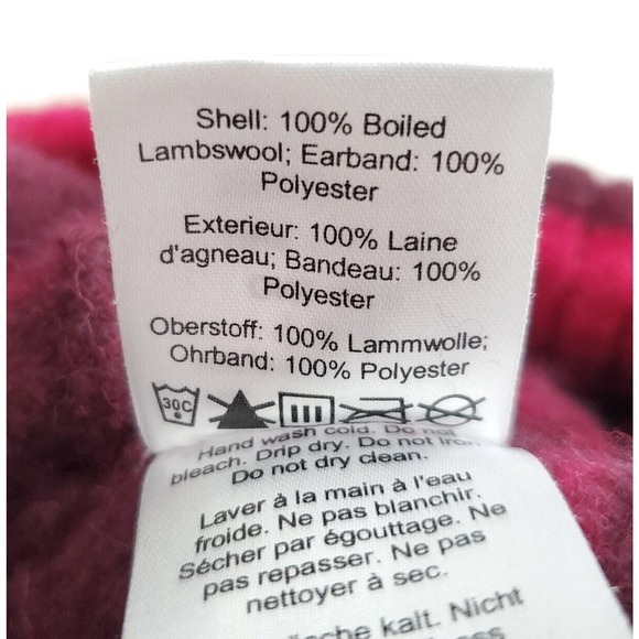 Outdoor Research Women's Lambswool Trista Beanie Hat Cap Red Pink Fuchsia - Picture 6 of 6